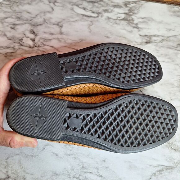 Aerosoles‎ Tobacco Leather Loafer Womens 9B Woven Slip On Low Heel Casual Work - Picture 10 of 15